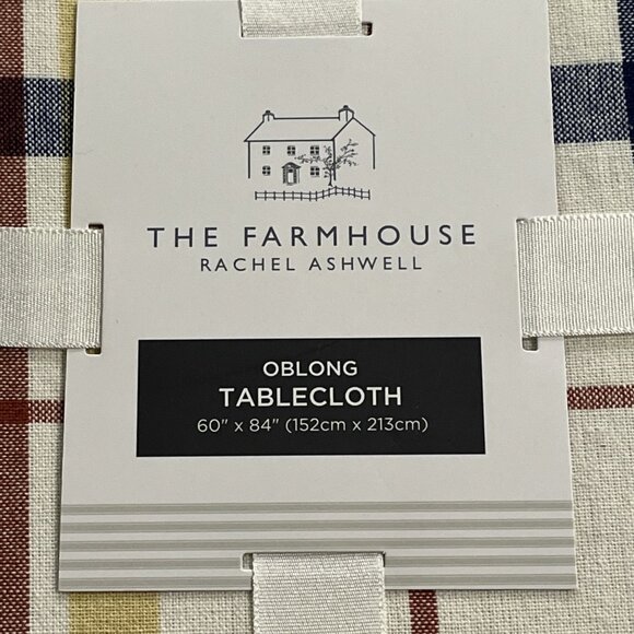 Rachel Ashwell The Farmhouse Tablecloth Multi Plaid Oblong 60x84 Country Cabin - Picture 4 of 8